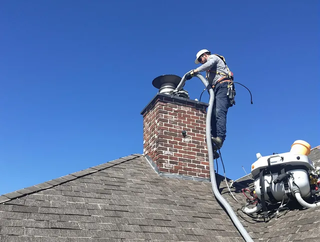 Dedicated Fort Lauderdale Chimney Sweep team member cleaning a chimney in Fort Lauderdale, FL